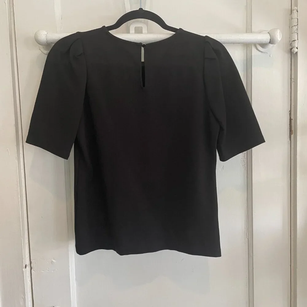 J.Crew Puff-Sleeve Ponte Top | Black| X-Small | NWOT - Picture 2 of 6